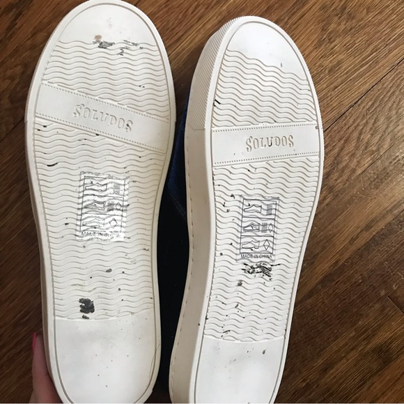 SOLD Soludos Lamb navy velvet slip on shoes 7.5 women’s - Picture 5 of 7